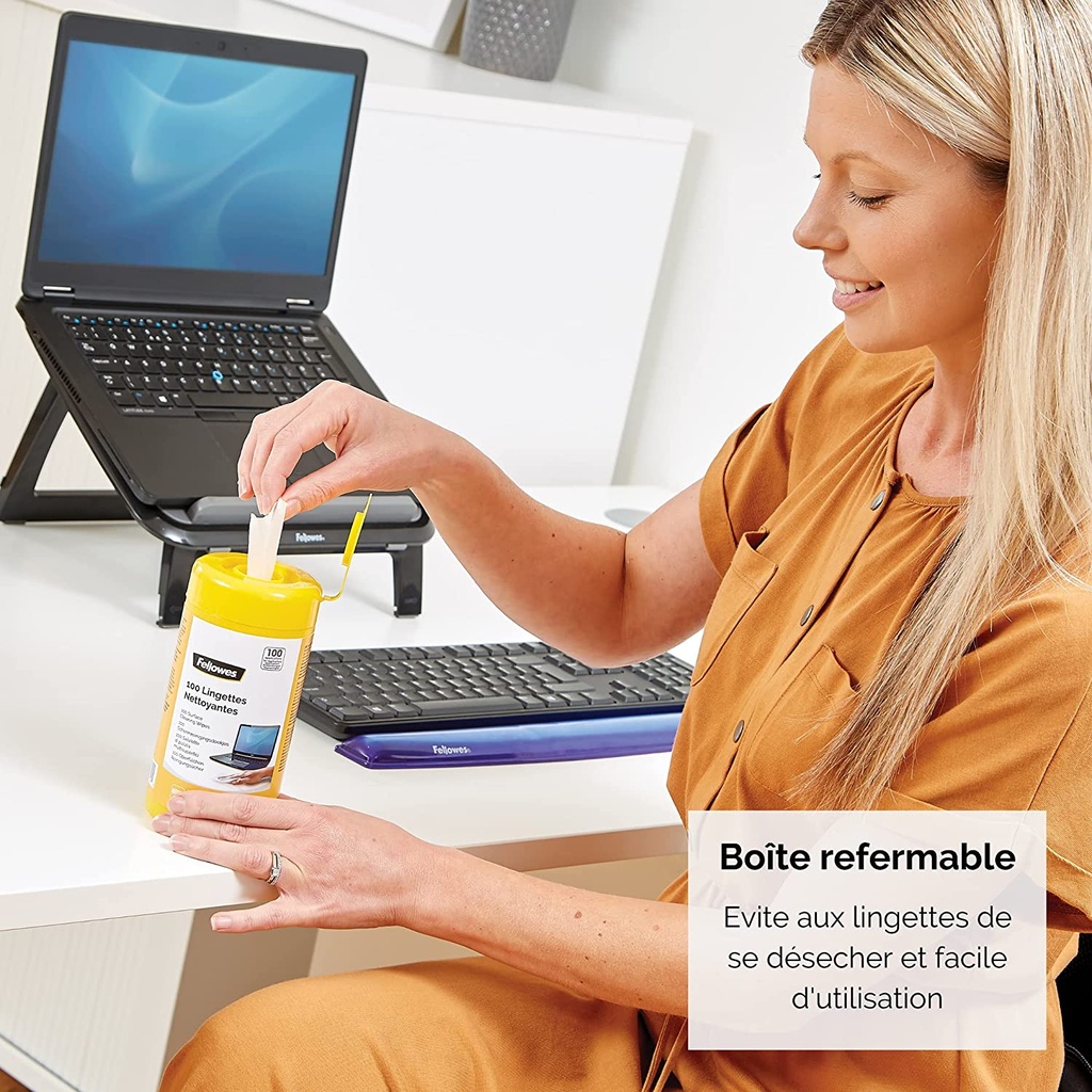 Fellowes - Lingettes - Boite de 100